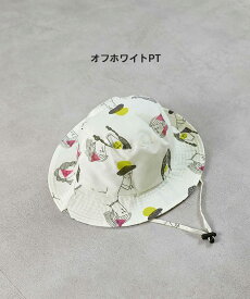 【別注】kids hat M（54cm）マーキーズ 子供服 キッズ ベビー 男の子 女の子 レインハット 帽子 梅雨 遠足 保育園 幼稚園 小学生 総柄 撥水 2025SS【メール便対象／日時指定不可】