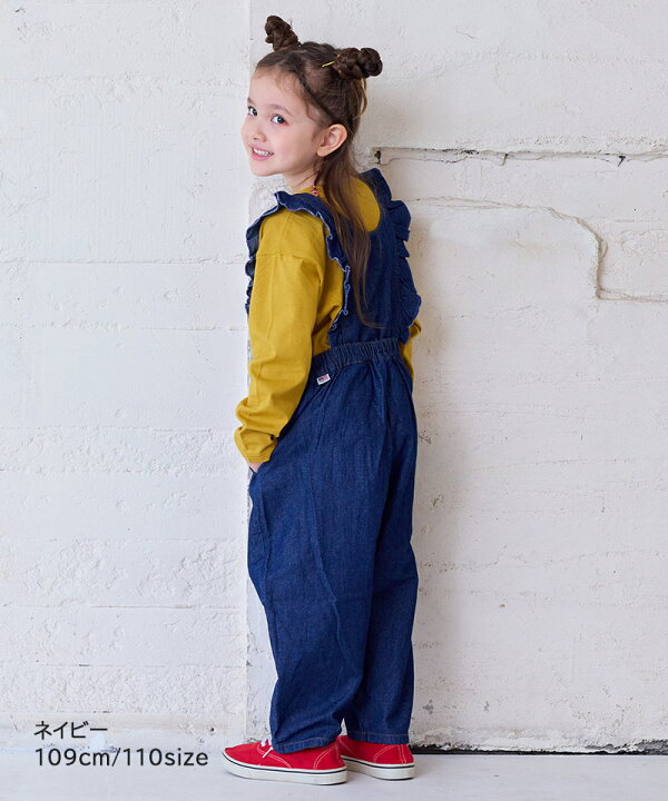 楽天市場】【COTTON from U.S.A】デニム3WAYフリルサロペット 子供服 