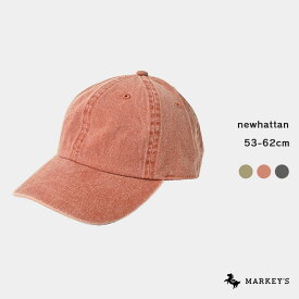 Baseball Low Cap -pigment dyed-（53-62cm） newhattan マーキーズ 子供服 雑貨 大人 レディース メンズ キッズ ベビー 男の子 女の子 帽子 2023AW