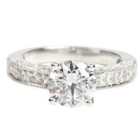 スワロフスキー リング 指輪 レディース 金属アレルギー 安心 対応 防止 ニッケルフリー 一粒 ジルコニア レディース プラチナ k18 ゴールド 真鍮 ソリティアリング かわいい おしゃれ シンプル 大きいサイズ 2ct 8mm