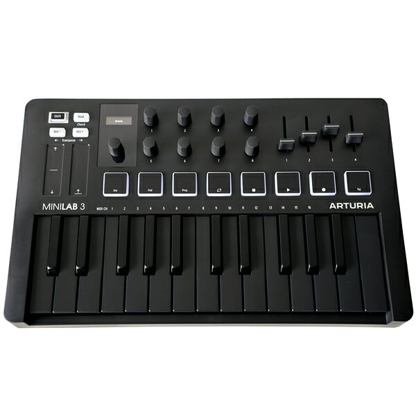 Arturia アートリア MiniLab 3 DB ブラック×ブラック鍵盤　MIDIコントローラー