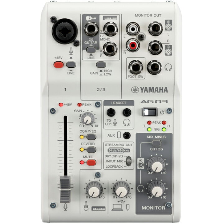 楽天市場】YAMAHA AG03MK2 W LSPK ホワイト ライブストリーミング 