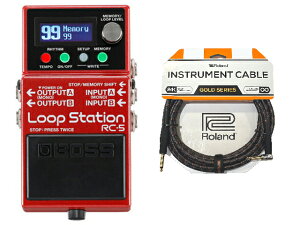 BOSS �{�X RC-5 Loop Station + Roland �P�[�u�� �Z�b�g