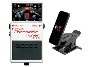 BOSS �{�X Chromatic Tuner TU-3 + KORG Pitchclip 2 PC-2�@�R���p�N�g�G�t�F�N�^�[