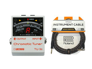BOSS �{�X TU-3s + Roland �P�[�u�� �Z�b�g�@�`���[�i�[