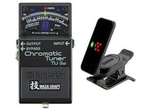 BOSS �{�X Chromatic Tuner TU-3w (J) + KORG Pitchclip 2 PC-2�@�R���p�N�g�G�t�F�N�^�[