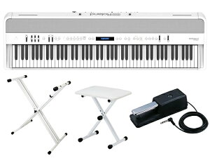 Roland ���[�����h FP-90X-WH + �L�[�{�[�h�X�^���h + �`�F�A �Z�b�g�@�f�W�^���s�A�m