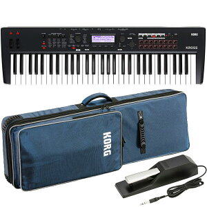 KORG KROSS 2 61���Ճ��f�� Dark Blue [KROSS2-61-DB] + SC-KROSS2-61 + DS-1H �Z�b�g�@�V���Z�T�C�U�[