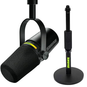 �y�f�X�N�g�b�v�X�^���h�t���L�����y�[���zSHURE MV7+-K-J �|�b�h�L���X�g�}�C�N���z��(�u���b�N�j�@�z�M�@��