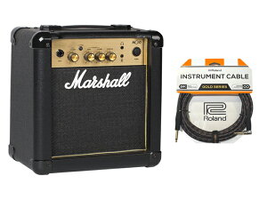 Marshall �}�[�V���� MG10 GOLD �mMG10G�n+ Roland �P�[�u�� �Z�b�g�@�M�^�[�A���v
