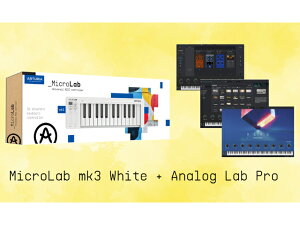 Arturia �A�[�g���A MicroLab mk3 White + Analog Lab Pro Bundle �z���C�g ���ʌ���o���h���t�� MIDI�R���g���[���[