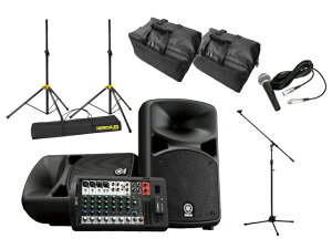 �yHERCULES �X�s�[�J�[�X�^���h+�}�C�N�Z�b�g+�P�[�X�t�zYAMAHA STAGEPAS 600BT Bluetooth�Ή� PA�V�X�e��