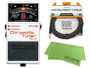 BOSS �{�X Chromatic Tuner TU-3 + Roland �P�[�u�� �Z�b�g�m�}�[�N�X�E�I���W�i���N���X�t�n�@�R���p�N�g�G�t�F�N�^�[
