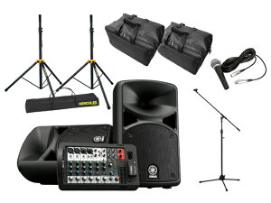 �yHERCULES �X�s�[�J�[�X�^���h�{�}�C�N�Z�b�g+�P�[�X�t�zYAMAHA STAGEPAS 400BT Bluetooth�Ή� PA�V�X�e��