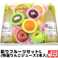 彩りフルーツセットL (青森特選りんごジュース2本入)