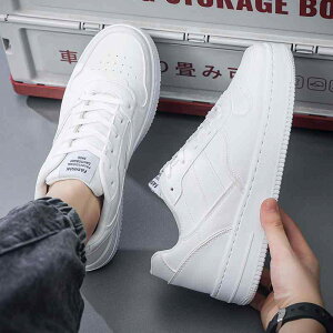 白スニーカー メンズ シンプル きれいめ 韓国系 スニーカー ホワイト 無地 厚底 シューズ レザースニーカー 合皮 おしゃれ 抜け感 春夏スニーカー 男性 オルチャン系 ボーイ 運動靴 ベーシッ