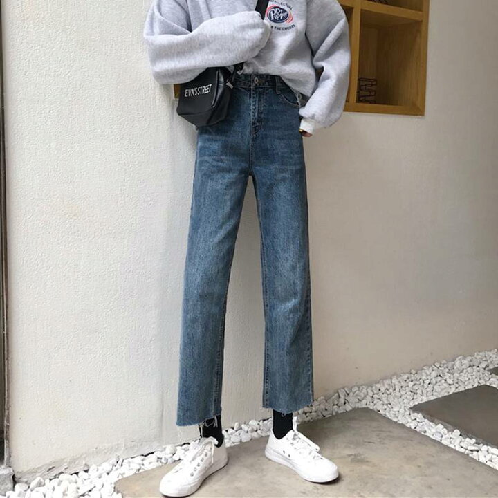 楽天市場 デニムパンツ Gパン クロップドパンツ ボトムス パンツ レディース ストレート ハイウエスト 切りっぱなし デニム ずぼん 無地 カジュアル ブルーデニム ワイドレッグ かっこいい ラフ 普段使い シンプル Ol 通勤 デート 通学 学生 運動 10代 代 30代 レトロ 楽天市場 デニムパンツ Gパン クロップドパンツ ボトムス パンツ レディース ストレート ハイウエスト 切りっぱなし デニム ずぼん 無地 カジュアル ブルーデニム ワイドレッグ かっこいい ラフ 普段使い シンプル Ol 通勤 デート 通学 学生 運動 10代 代 30代 レトロ
