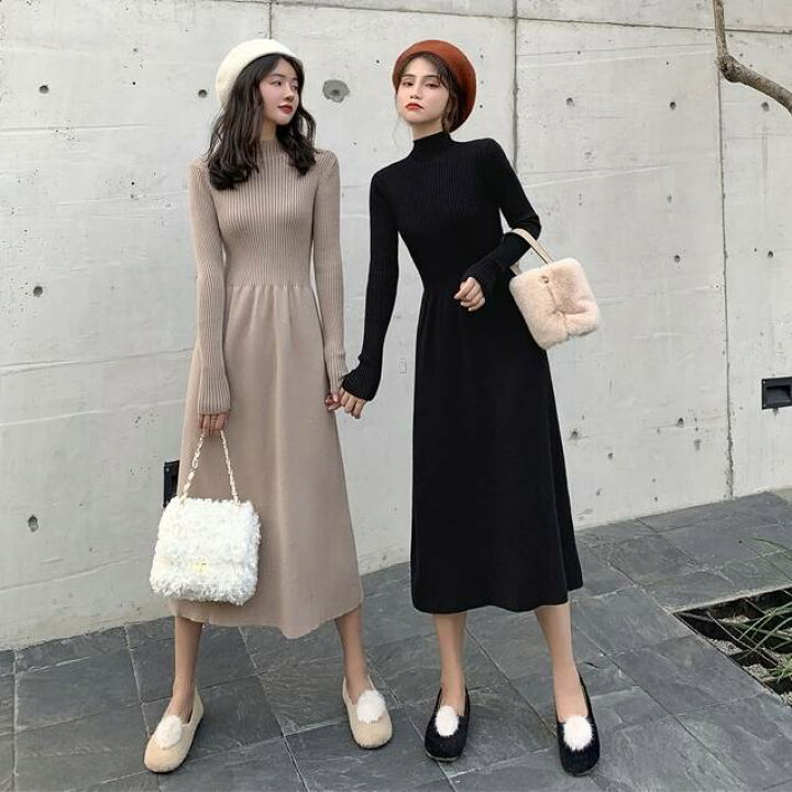 楽天市場 ワンピース ニット ミモレ丈 フレア レディース 秋 冬 大人かわいい ワンピース リブニット ハイネック 萌え袖 双子 お揃い コーデ 黒 無地 カーキ 韓国 ファッション 長袖 スリム きれいめ 10代 代 おしゃれ シンプル かわいい ベージュ カジュアル 普段使い 楽天市場 ワンピース ニット ミモレ丈 フレア レディース 秋 冬 大人かわいい ワンピース リブニット ハイネック 萌え袖 双子 お揃い コーデ 黒 無地 カーキ 韓国 ファッション 長袖 スリム きれいめ 10代 代 おしゃれ シンプル かわいい ベージュ カジュアル 普段使い