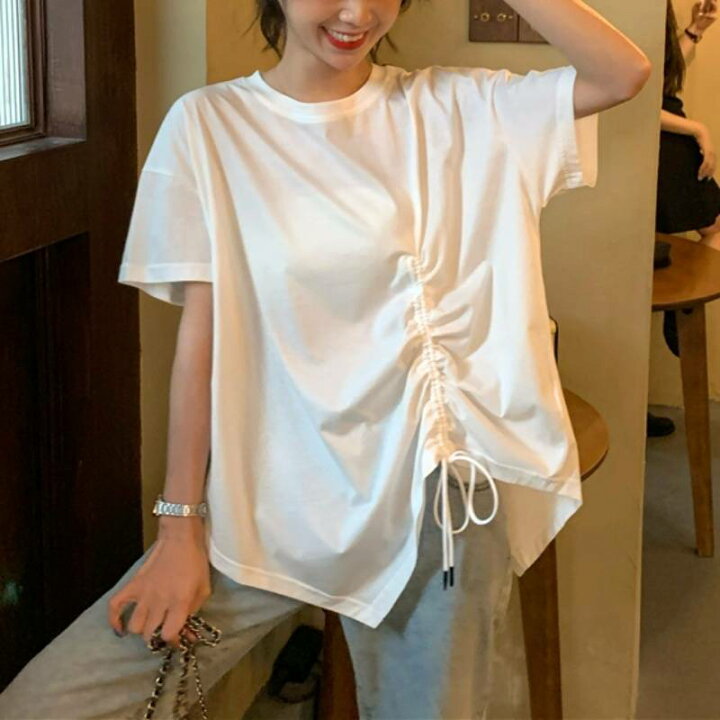 楽天市場】2色 トップス レディース Tシャツ リボン カットソー 