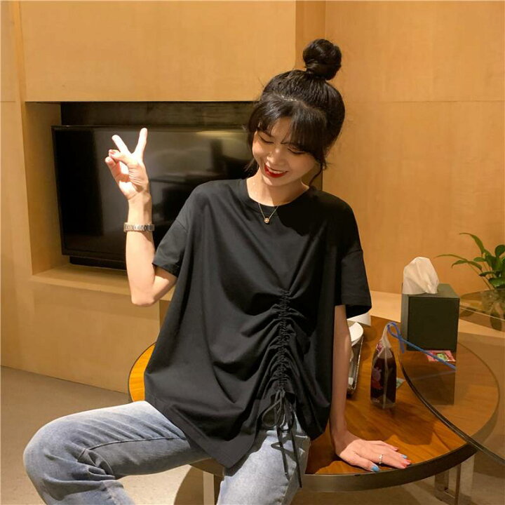 楽天市場】2色 トップス レディース Tシャツ リボン カットソー 