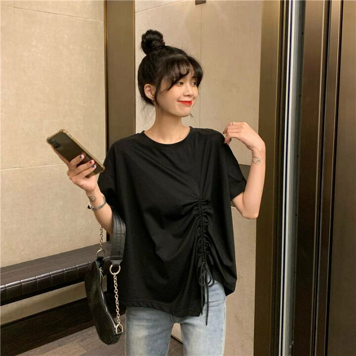 楽天市場】2色 トップス レディース Tシャツ リボン カットソー 