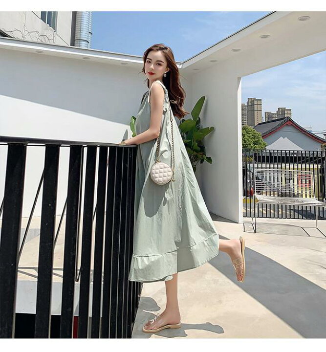楽天市場 ワンピース 夏 レディース サマードレス ミモレ丈 膝丈 Vネック フレア ノースリーブ 黒 無地 きれいめワンピース ワンピ ドレス 春 夏 秋 安い 10代 代 30代 40代 大人カジュアル ワンピース コーデ 大きいサイズ シンプル 可愛い フレアワンピース 青 緑 夏