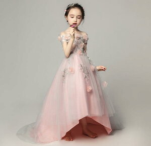 子供 ドレス ロング プリンセス オフショル 大人っぽい キッズドレス ピアノ 発表会 女の子 ドレス ロング 結婚式 フォーマル 子供服 フレア ノースリーブ 花 刺繍 チュール フリル フィッシ