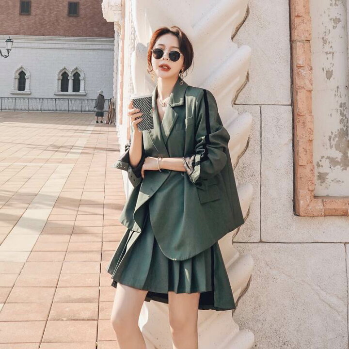 楽天市場 セットアップ レディース スーツ ジャケット スカート ミニ丈 プリーツ 緑 グリーン 無地 かっこいい 個性的 ミニスカート 上下セット かわいい 大人可愛い ボタン 清楚 マニッシュ クール 存在感 長袖 上着 アウター フレアスカート S m L 韓国 ファッション 楽天市場 セットアップ レディース スーツ ジャケット スカート ミニ丈 プリーツ 緑 グリーン 無地 かっこいい 個性的 ミニスカート 上下セット かわいい 大人可愛い ボタン 清楚 マニッシュ クール 存在感 長袖 上着 アウター フレアスカート S m L 韓国 ファッション