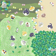 風呂敷 【メール便送料無料】超撥水風呂敷ながれ『原っぱで見上げる』designed by 末吉 浩子 平織（96cm…