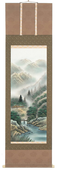 楽天市場】掛け軸／掛軸 彩色山水（山下友月）【送料無料】【代引き 