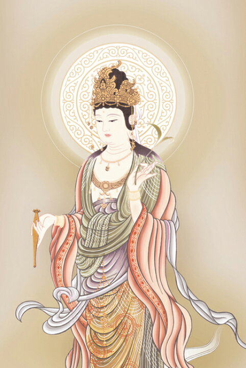楽天市場】掛け軸 掛軸 観音様雲上観音(鈴木 翠朋)送料無料 代引手数料 