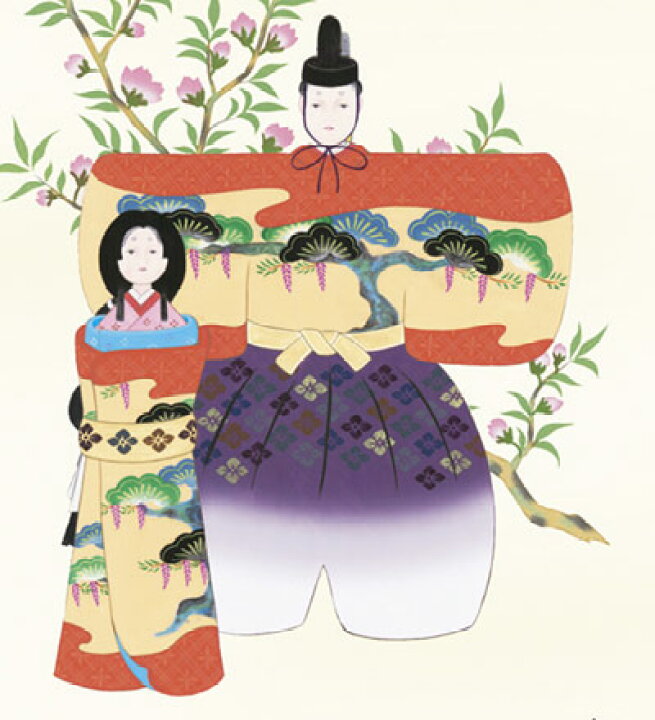 楽天市場】掛け軸／掛軸【お雛さま】立雛（野川 秀華）【送料無料 