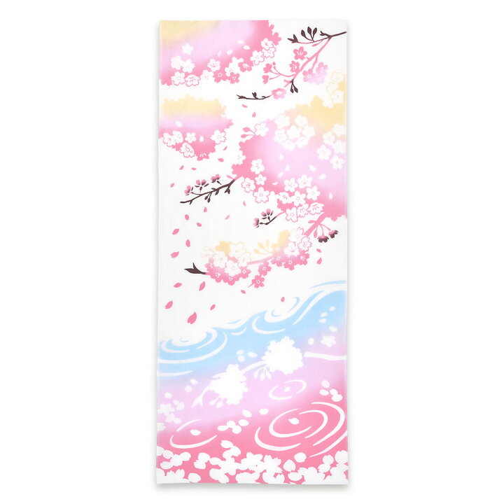 楽天市場 手ぬぐい 気音間 水面桜 みなもざくら 手ぬぐい 手拭い さくら 春柄 イヌ 犬 まろ庵