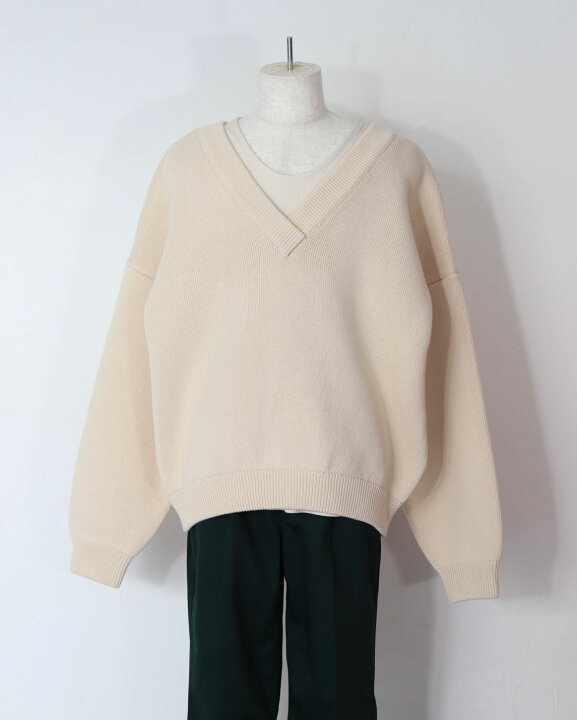 楽天市場】【エントリーでP7倍】AMBERGLEAM Cotton V neck Sweater 
