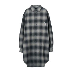 beauty:beast Ombre Check SUPER LONG SHIRT JKT (GRAY CKECK) �r���[�e�B�[�r�[�X�g �����O �V���c �W���P�b�g 23aw bb-89002