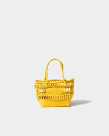 beautiful people konbu knit shopping busket bag S (yellow) ビューティフルピープル トートバック 24SSモデル