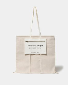 beautiful people lining logo pocket tote bag L　ビューティフルピープル トートバッグ