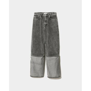 beautiful people selvedge denim flip hem pants blk bleach