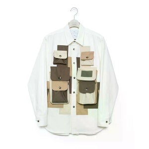 FUMITO GANRYU 3D Camouflage 8-Pocket Patchwork Shirt - Ecru x Beige