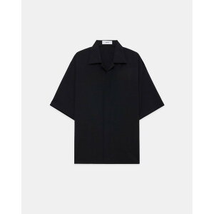 marka 2/72 Wool Tropical Washer Fly Front Open Collar S/S Shirt
