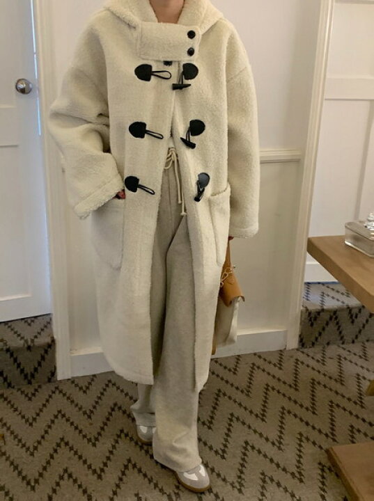 楽天市場】白 ダッフルコート レディース キャメル ロング かわいい 