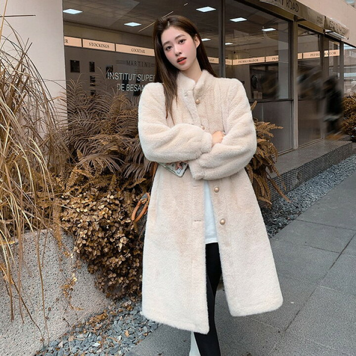 楽天市場】ボアコート ロングコート レディース ドレスコート 白コート 