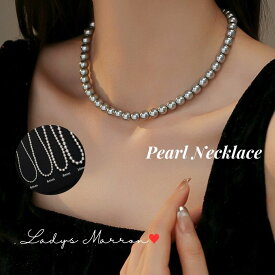 グレーパールネックレス シルバーパールネックレス カジュアル 卒業式パールネックレス 葬儀 葬式 4mm 6mm 8mm 10mm 葬儀ネックレス 葬式ネックレス 葬儀真珠 真珠アクセサリー 真珠ネックレス フォーマル 冠婚葬祭 パーティー シンプル 高級感 韓国