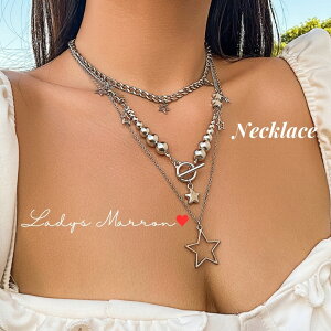 星ネックレス ストリートネックレス かっこいいネックレス ネックレス Y2Kネックレス ユニセックス シルバーネックレス メンズ レディース 女性 流行り カジュアルネックレス 高校生 中学生
