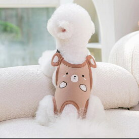 犬用品　犬服　パンツ　小型犬用パンツ　生理用パンツ　おむつカバー　くまちゃん柄カバーオールS・M・Lの3サイズ