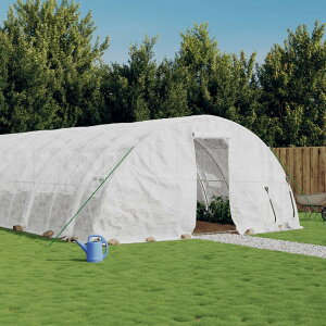 vidaXL �X�`�[���t���[������ �z���C�g 70 m2 14x5x2.3 m