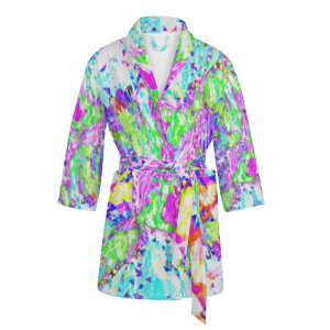 お得なクーポン 送料無料 725#41(レディースバスローブ) レディースバスローブ レディース アート カラフル 抽象 ユニーク 個性的 スタイリッシュ お洒落 ミマキボクカ ★★★