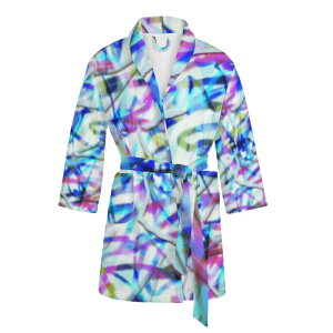 お得なクーポン 送料無料 725#13(レディースバスローブ) レディースバスローブ レディース アート カラフル 抽象 ユニーク 個性的 スタイリッシュ お洒落 ミマキボクカ ★★★