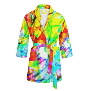 お得なクーポン 送料無料 725#2(レディースバスローブ) レディースバスローブ レディース アート カラフル 抽象 ユニーク 個性的 スタイリッシュ お洒落 ミマキボクカ ★★★