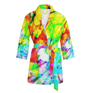 お得なクーポン 送料無料 725#2(レディースバスローブ) レディースバスローブ レディース アート カラフル 抽象 ユニーク 個性的 スタイリッシュ お洒落 ミマキボクカ ★★★